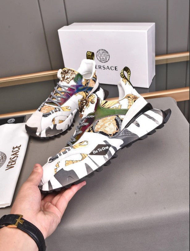 White colorful thick Soled Comfortable Sport Shoes